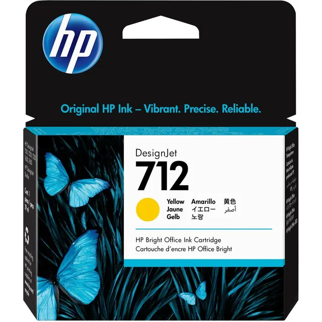 HP 712 29-ml Yellow DesignJet Ink Kartric (3ED69A)