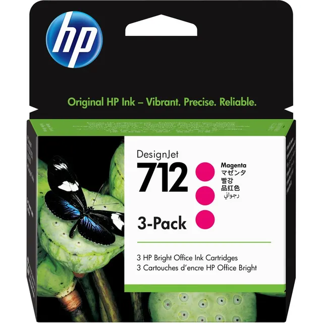 HP 712 3-pack 29-ml Magenta DesignJet Ink Kartric (3ED78A)