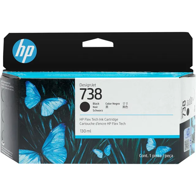 HP 738 130-ml Black DesignJet Ink Kartric (498N4A)