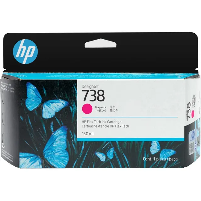 HP 738 130-ml Magenta DesignJet Ink Kartric (498N6A)