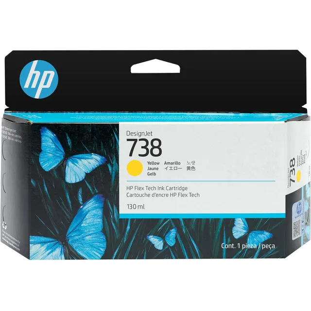 HP 738 130-ml Yellow DesignJet Ink Kartric (498N7A)