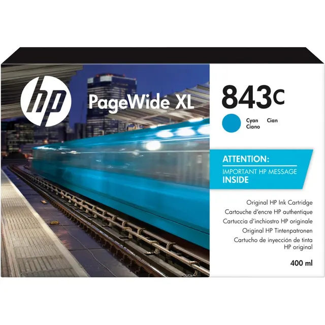 HP 843C 400-ml Cyan PageWide XL Ink Kartric (C1Q66A)