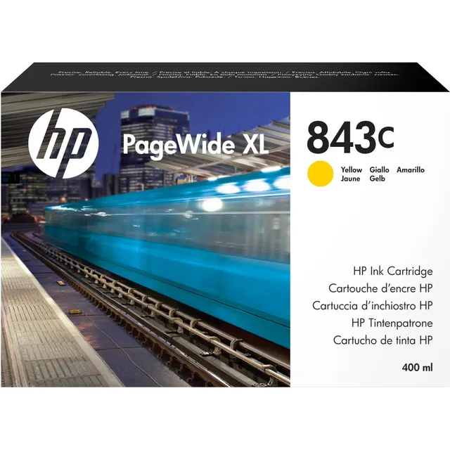 HP 843C 400-ml Yellow PageWide XL Ink Kartric (C1Q68A)