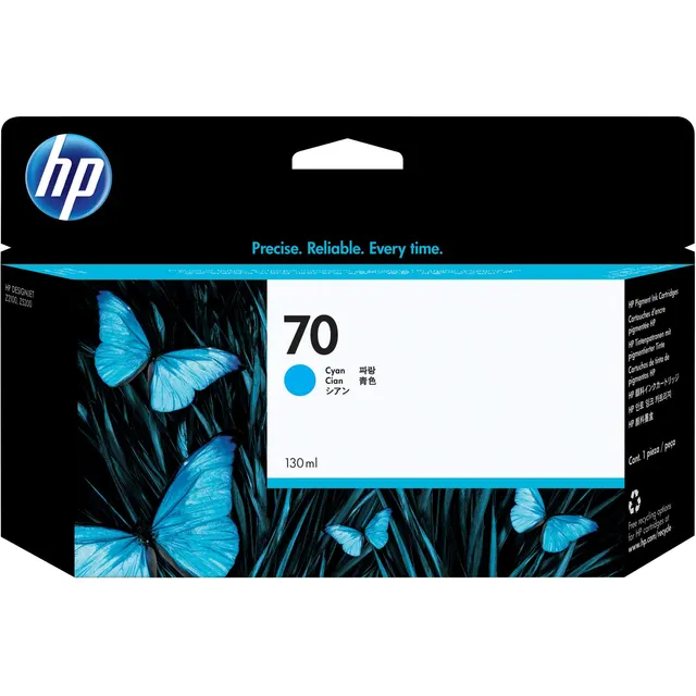 HP 70 130-ml Cyan DesignJet Ink Kartric (C9452A)