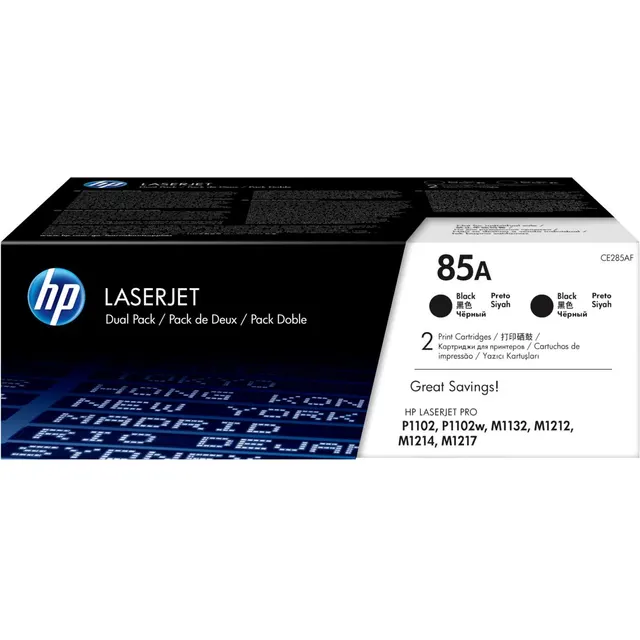HP 85A 2-pack Black Original LaserJet Toner Kartric (CE285AF)