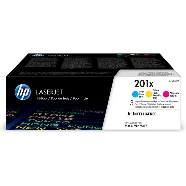 HP 201X 3-pack High Yield Cyan/Magenta/Yellow Original LaserJet Toner Kartric (CF253XM)