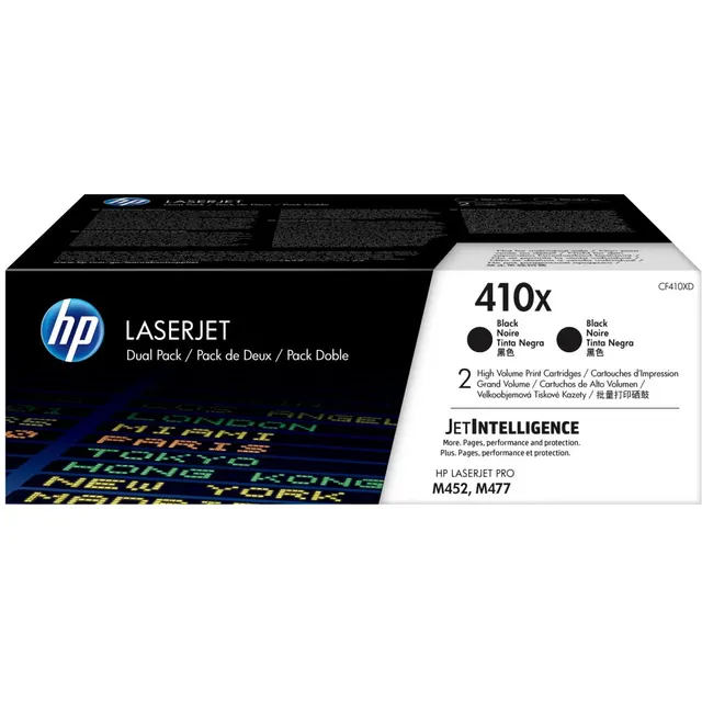 HP 410X 2-pack High Yield Black Original LaserJet Toner Kartric (CF410XD)