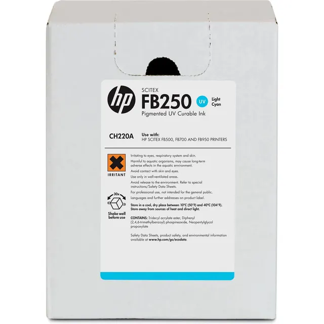 HP FB250 3-liter Light Cyan Scitex Ink (CH220A)