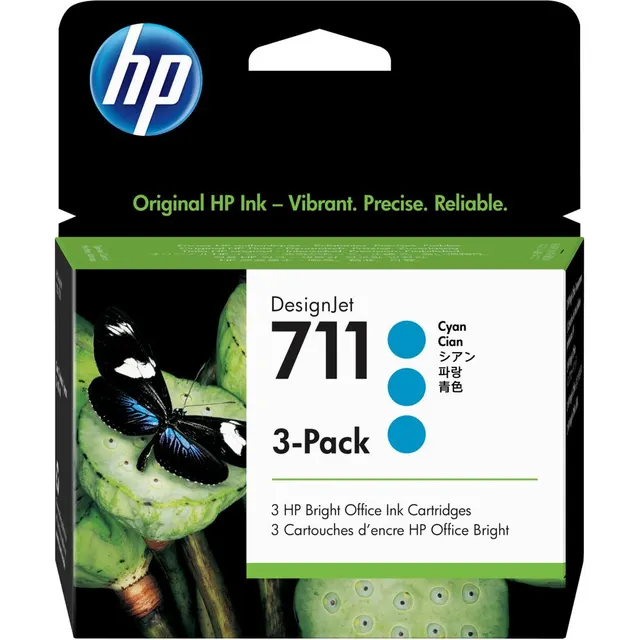 HP 711 3-pack 29-ml Cyan DesignJet Ink Kartric (CZ134A)