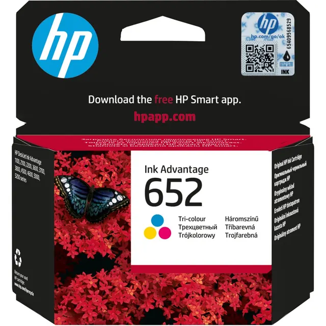 HP 652 Tri-color Original Ink Advantage Kartric (F6V24AE)