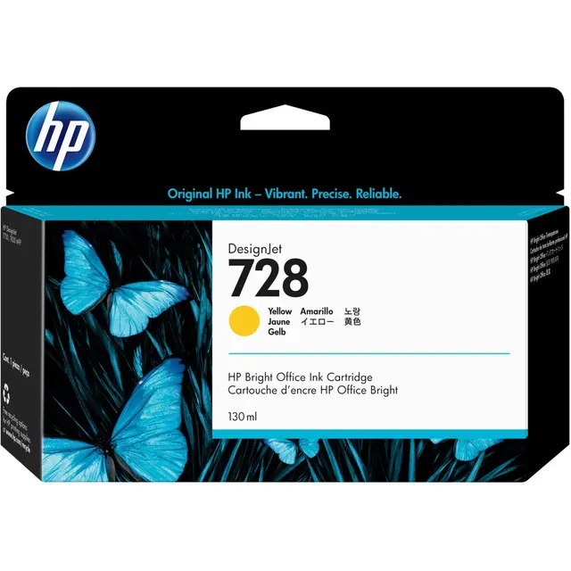 HP 728 130-ml Yellow DesignJet Ink Kartric (F9J65A)