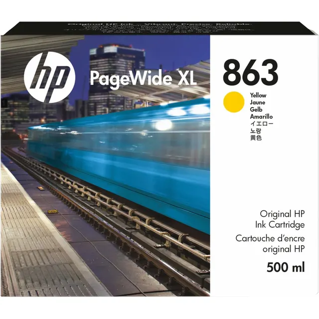 HP 863 500-ml Yellow PageWide XL Ink Kartric (F9K39A)
