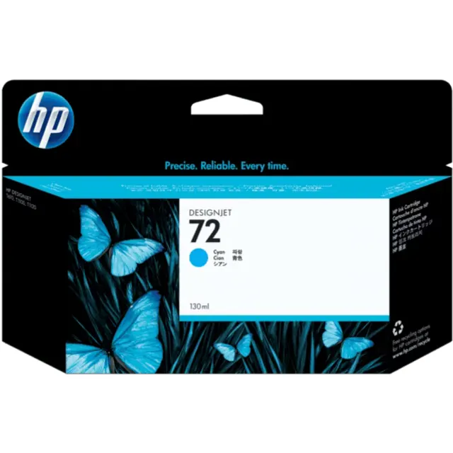 HP 72 130-ml Cyan DesignJet Ink Kartric